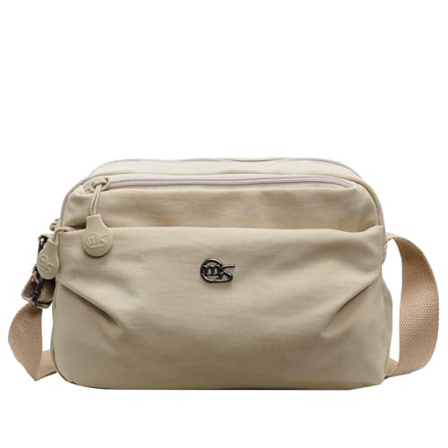 cotwoco Umhängetasche Damen, Wasserdicht Nylon Crossbody Bag Damen mit Leichte Schultertasche Verstellbarer Breitem Freizeit Kleine Messenger Bag für Einkaufen, Reisen 4 Reißverschlussfächer von cotwoco