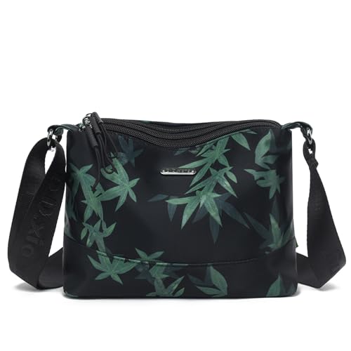 cotwoco Umhängetasche Damen Klein – Crossbody Bag Damen Wasserdicht Nylon Handtasche Damen Klein,Leichte Schultertasche Verstellbarer Breitem Freizeit Messenger Bag für Einkaufen, Reisen 4 fächern von cotwoco