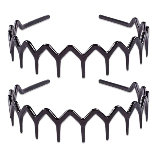 2 x Zick-Zack-Stirnband, Zickzack-Stirnband (Leopardenmuster) (hellschwarz, Standard) von couduan