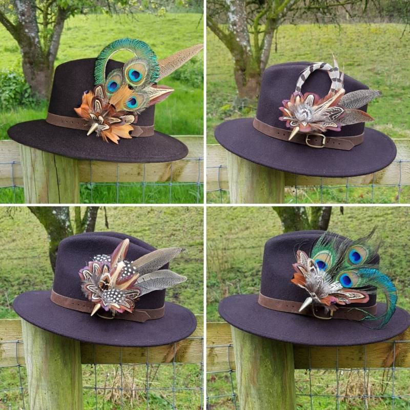 Fasan Feder Brosche, Hut Revers Pin, Hochzeit Knopfloch, Landhaus Kleidung. Verpackt von countrycraftydesign