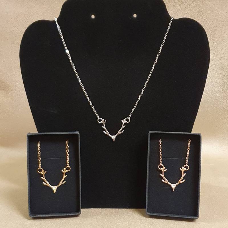 Geweih Halskette. Silber, Gold, Rosegold. Kommt Verpackt von countrycraftydesign