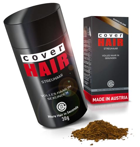 COVER HAIR - Premium Streuhaar 30g | Schütthaar zur Haarverdichtung und Ansatzkaschierung | Authentischer Look in für Männer und Frauen| 100% Natürliches Dunkelblond 30g von cover HAIR
