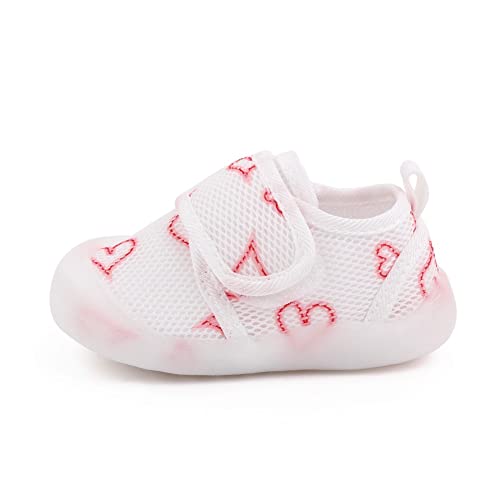 cozfuryo Baby Jungen Mädchen Krabbelschuhe rutschfeste Atmungsaktiv Baby Lauflernschuhe Babyhausschuhe für 9-18 Monate Kleinkind(15-18 Monate, Herz) von cozfuryo