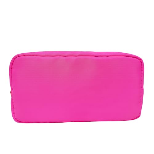 cqoogrlx Make-up-Tasche, Nylon-Kosmetiktasche mit Reißverschluss, Reise-Kulturbeutel, Make-up-Organizer, adrette Make-up-Tasche, klein, groß für Frauen, Small Hot Pink, Small von cqoogrlx