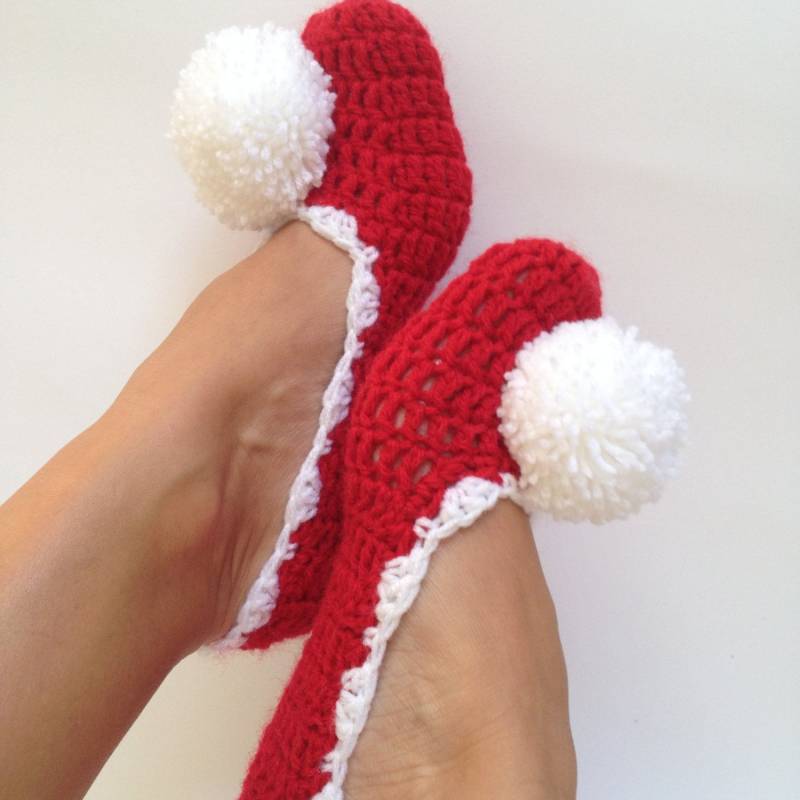 Gehäkelte Hausschuhe, Handgemachte Gehäkelte Damen-Hausschuhe, Gemütliche Ballerinas, Tanzschuhe, Hausschuhe von craftbyaga