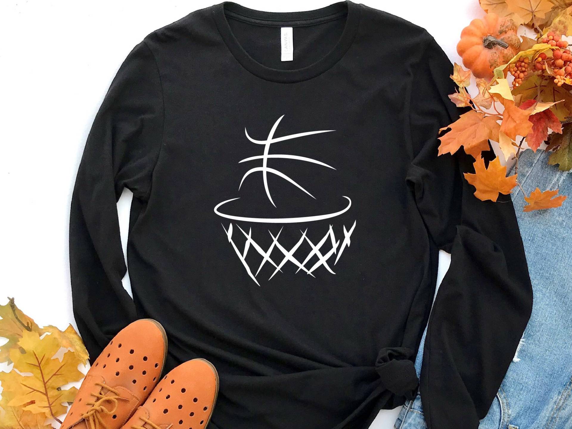 Basketball Langarmshirt, Basketballkorb, Ball Geschenke, Sport Shirt, Geschenk Für Liebhaber von craftgatedesign