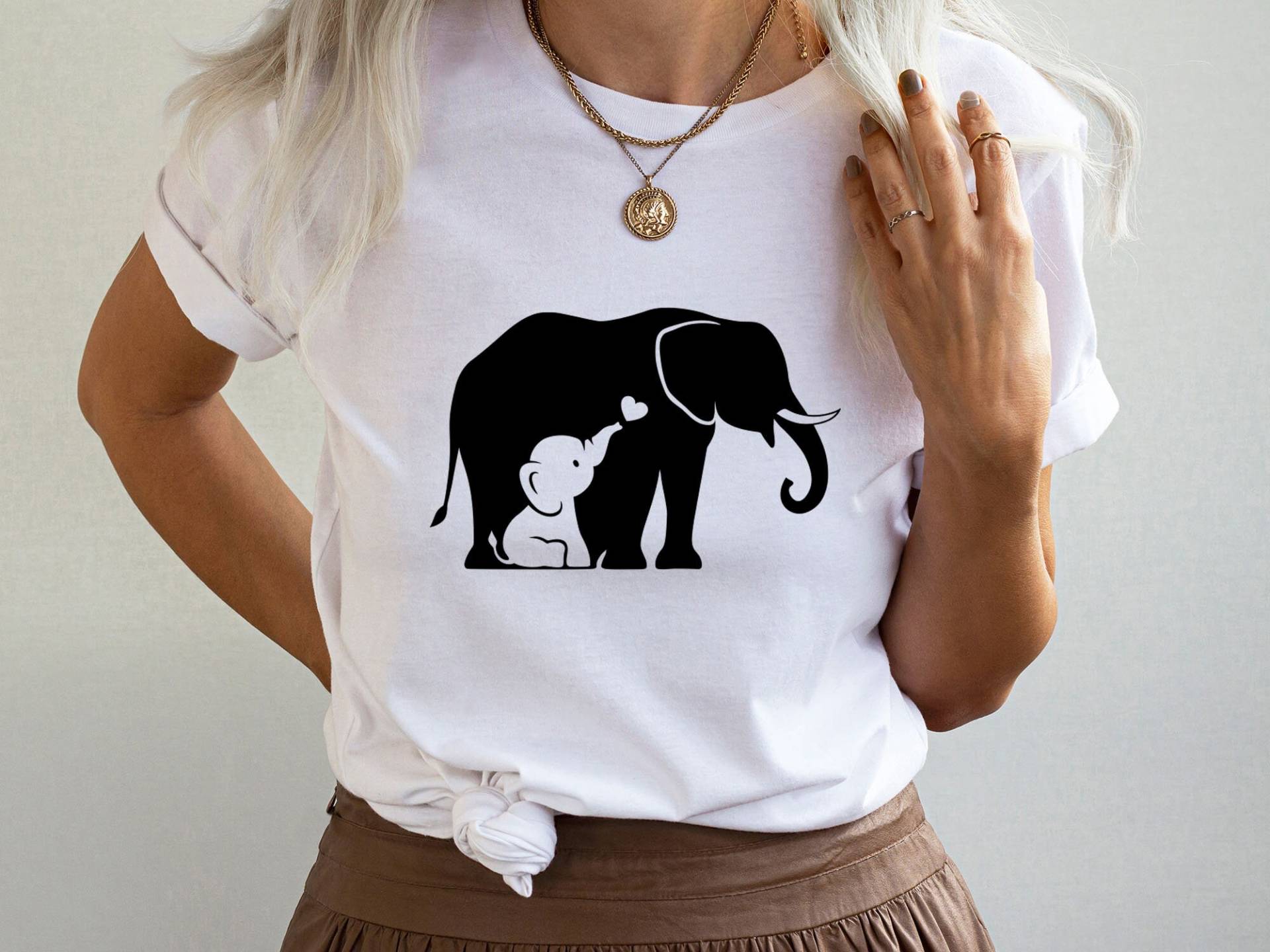 Elefant-Shirt, Baby-Elefant-Shirt, Mutter Und Baby-Shirt, Geschenk Für Mutter, Elefanten-Liebhaber-Shirt, Niedlicher Elefant-Shirt von craftgatedesign