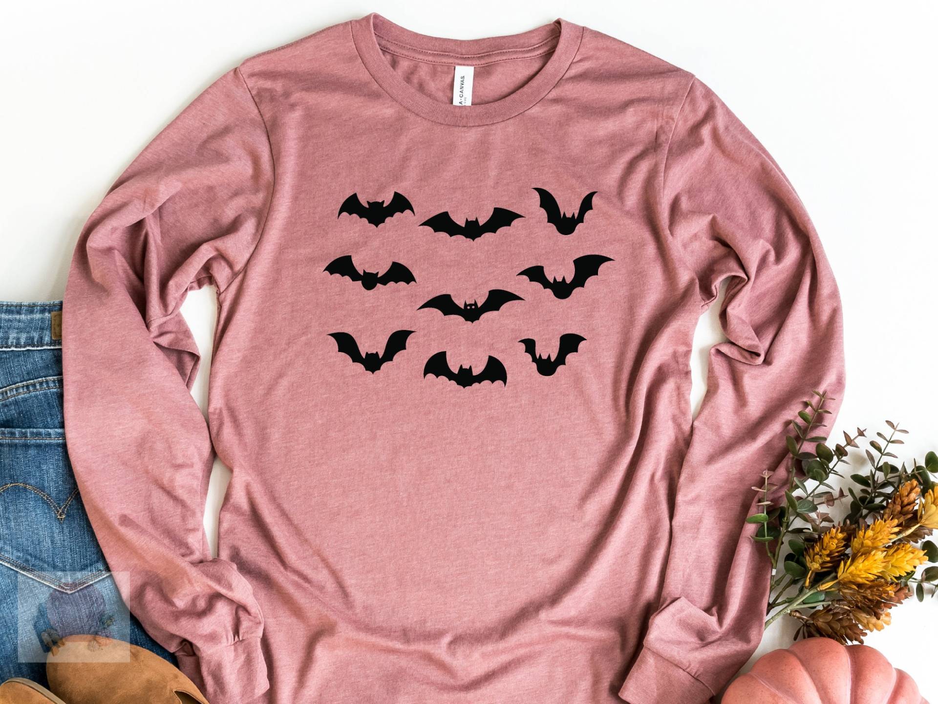 Fledermaus Langarm Shirt, Halloween Geschenk, Liebhaber Shirt Frauen von craftgatedesign