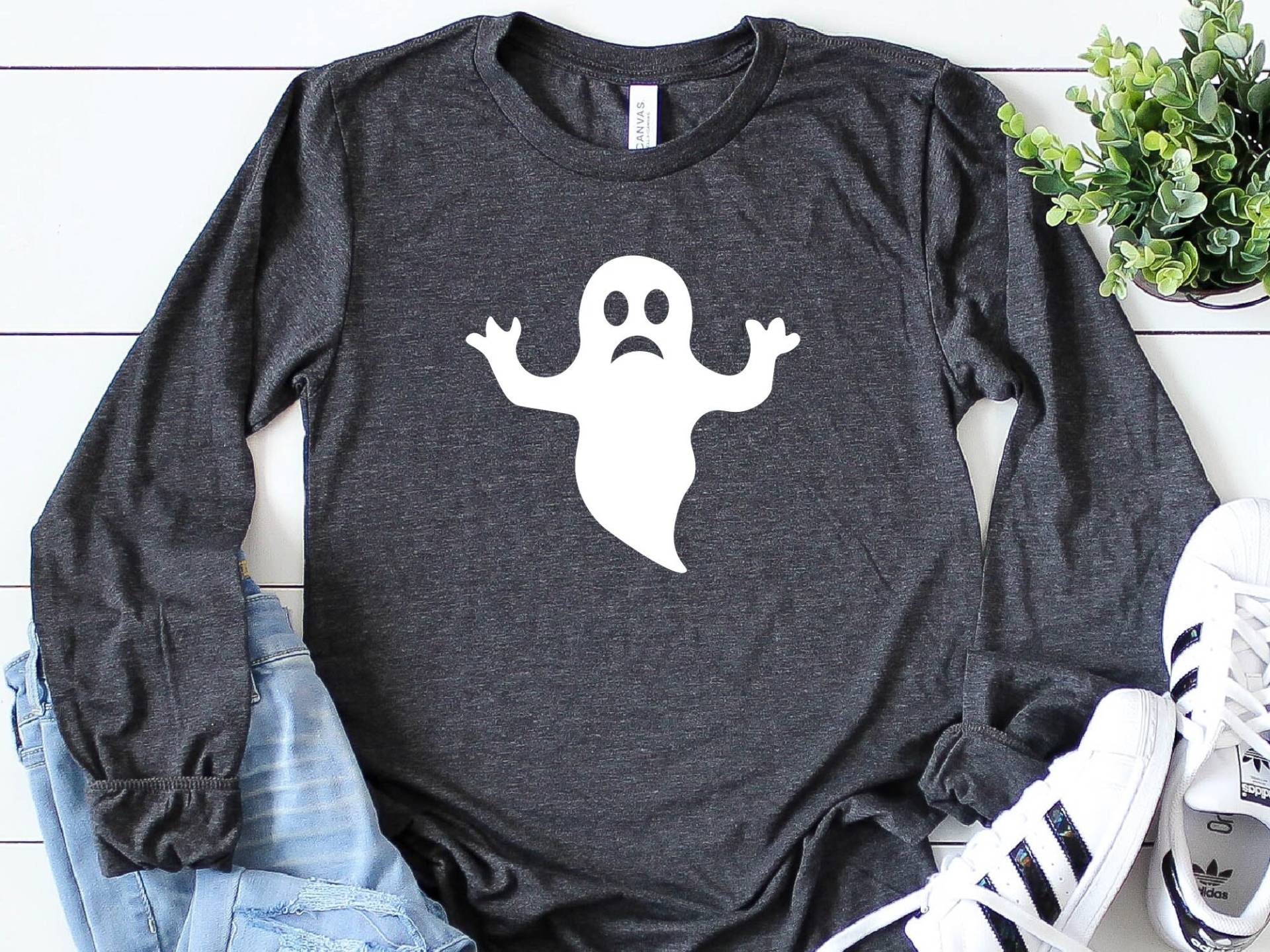 Gespenst Langarm-Shirt, Halloween Shirt, Party, Halloween-Kostüm, Shirt von craftgatedesign