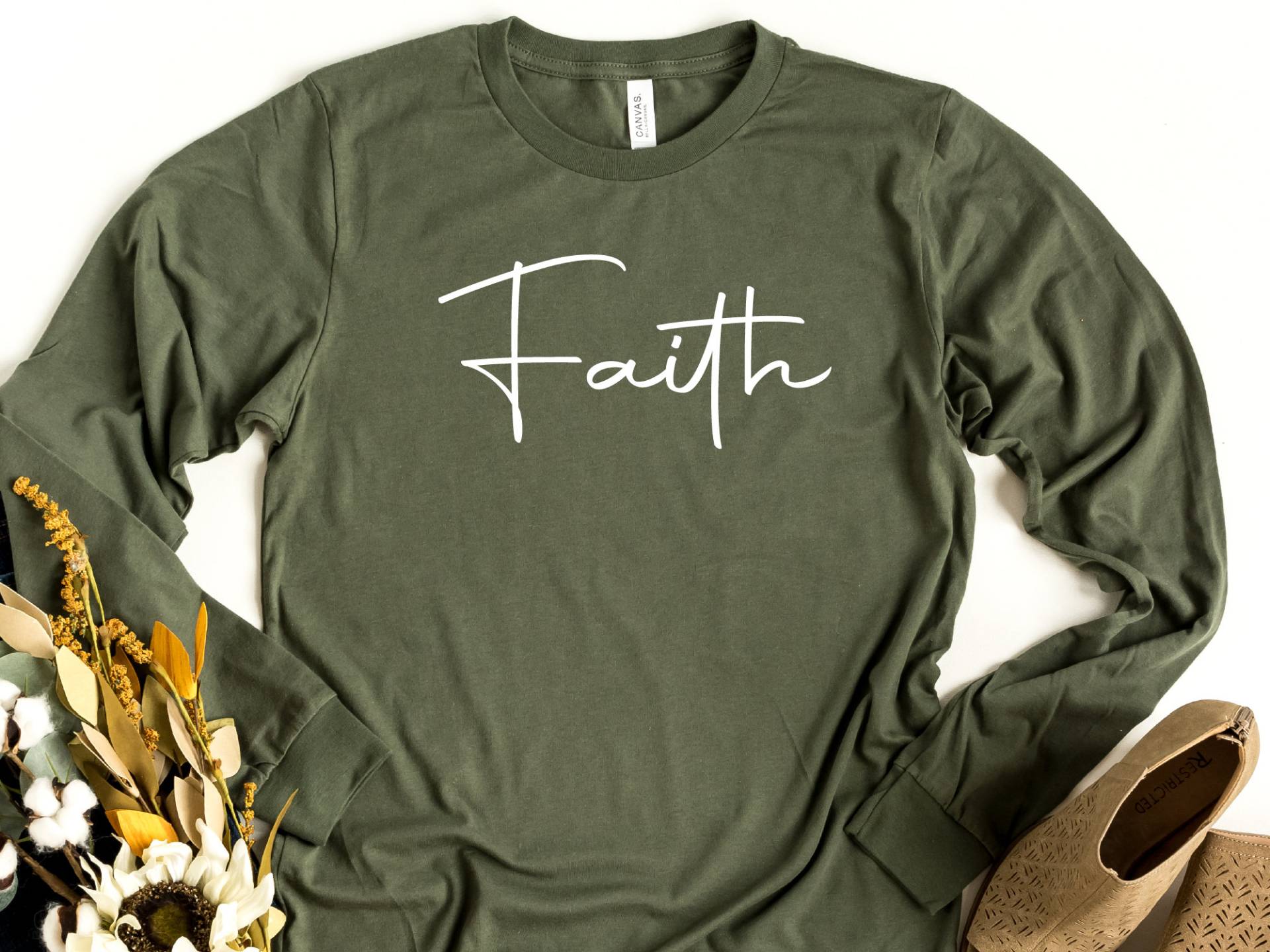 Glaube Langarm T-Shirt, Shirt, Christliches Sweatshirt, Jesus Religiöses Über Angst Bibel Shirt von craftgatedesign