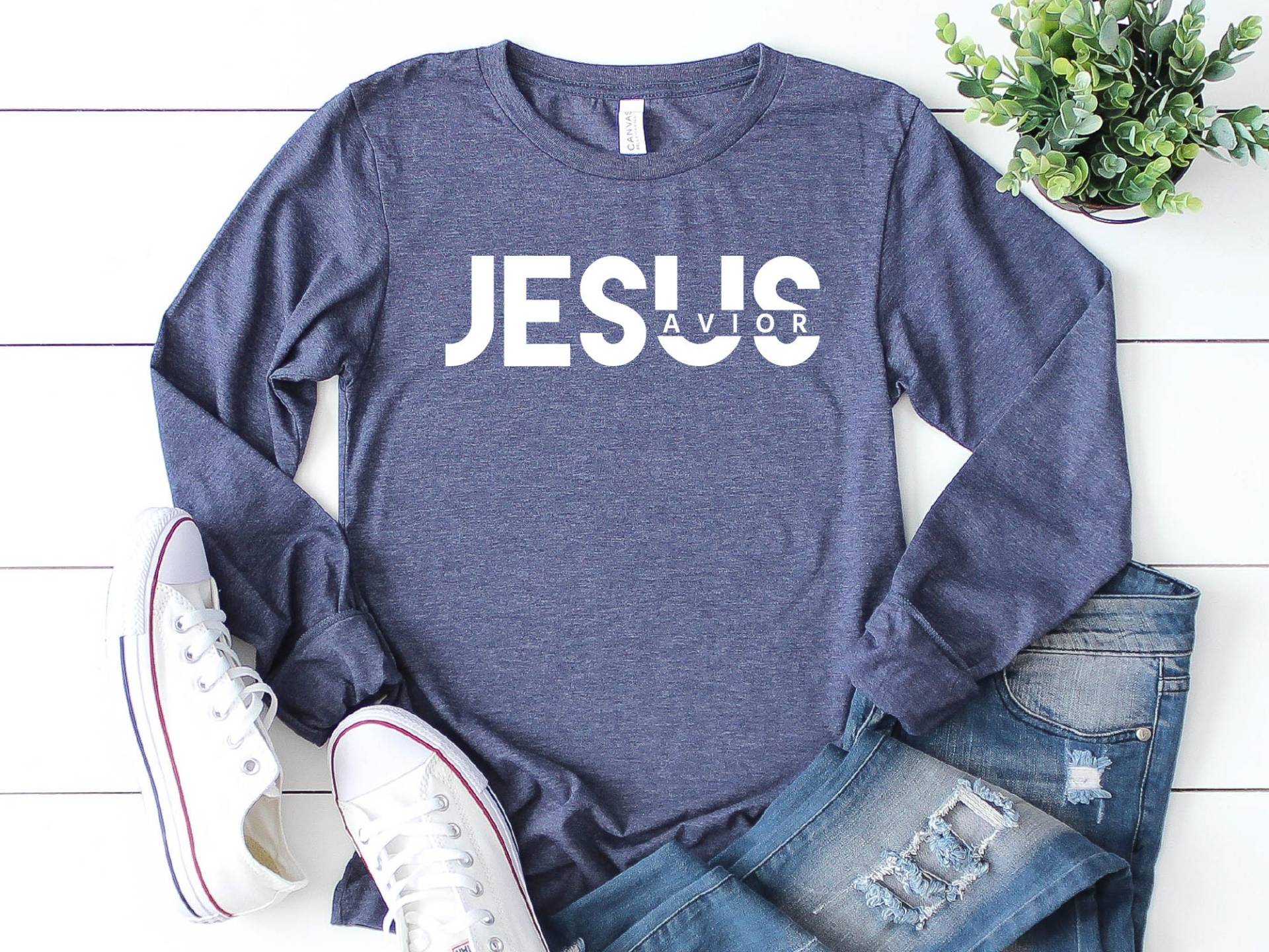Jesus Langarmshirt, Religiöses Shirt, Glaube Tshirt, Religion Geschenk, Liebe Ostern von craftgatedesign