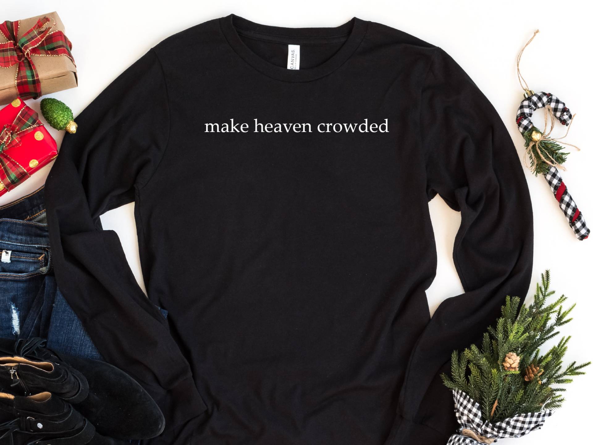 Machen Himmel Überfüllt Langarm Shirt, Christliches Religiöses Glauben Bibel Kirche Shirt von craftgatedesign