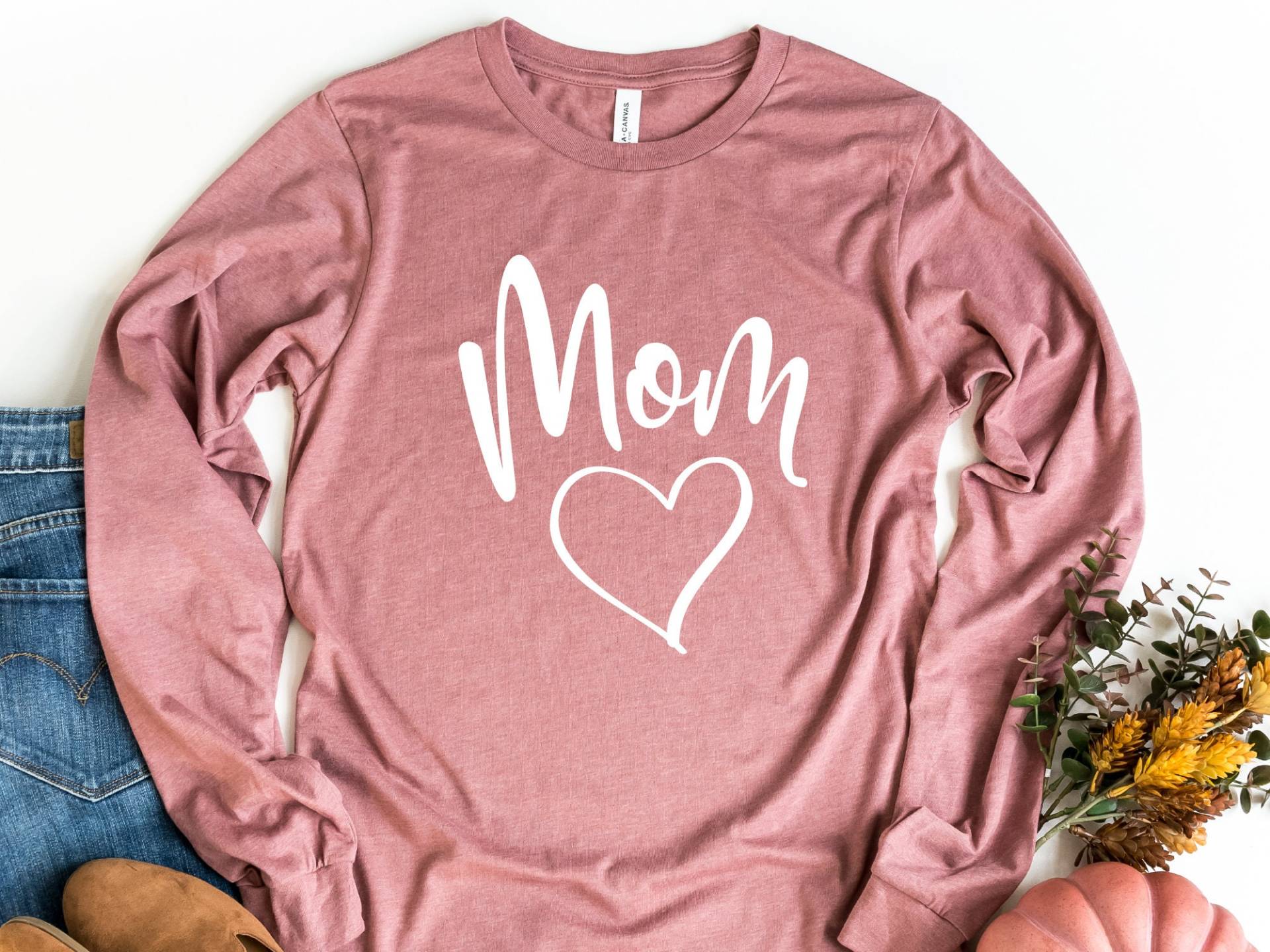 Mama Herz Langarm Shirt, Geschenk Für Mama, Muttertag Geschenk, Weihnachten von craftgatedesign
