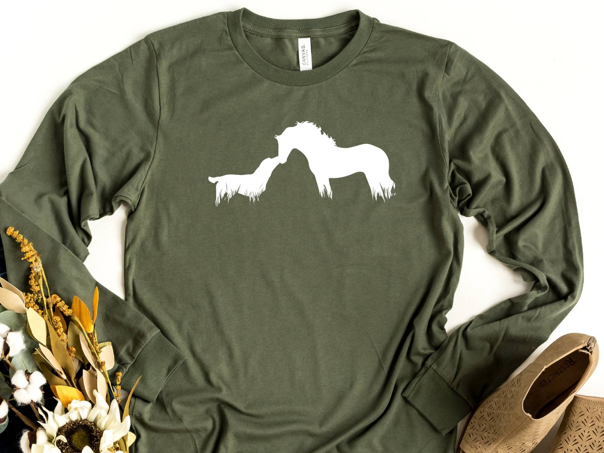 Pferd Und Hund Langarmshirt, Pferdeshirt, Pferdeliebhaber Geschenk, Hundeliebhaber Hundeshirt, Pferde - Hundeliebhaber, Geschenk Für von craftgatedesign