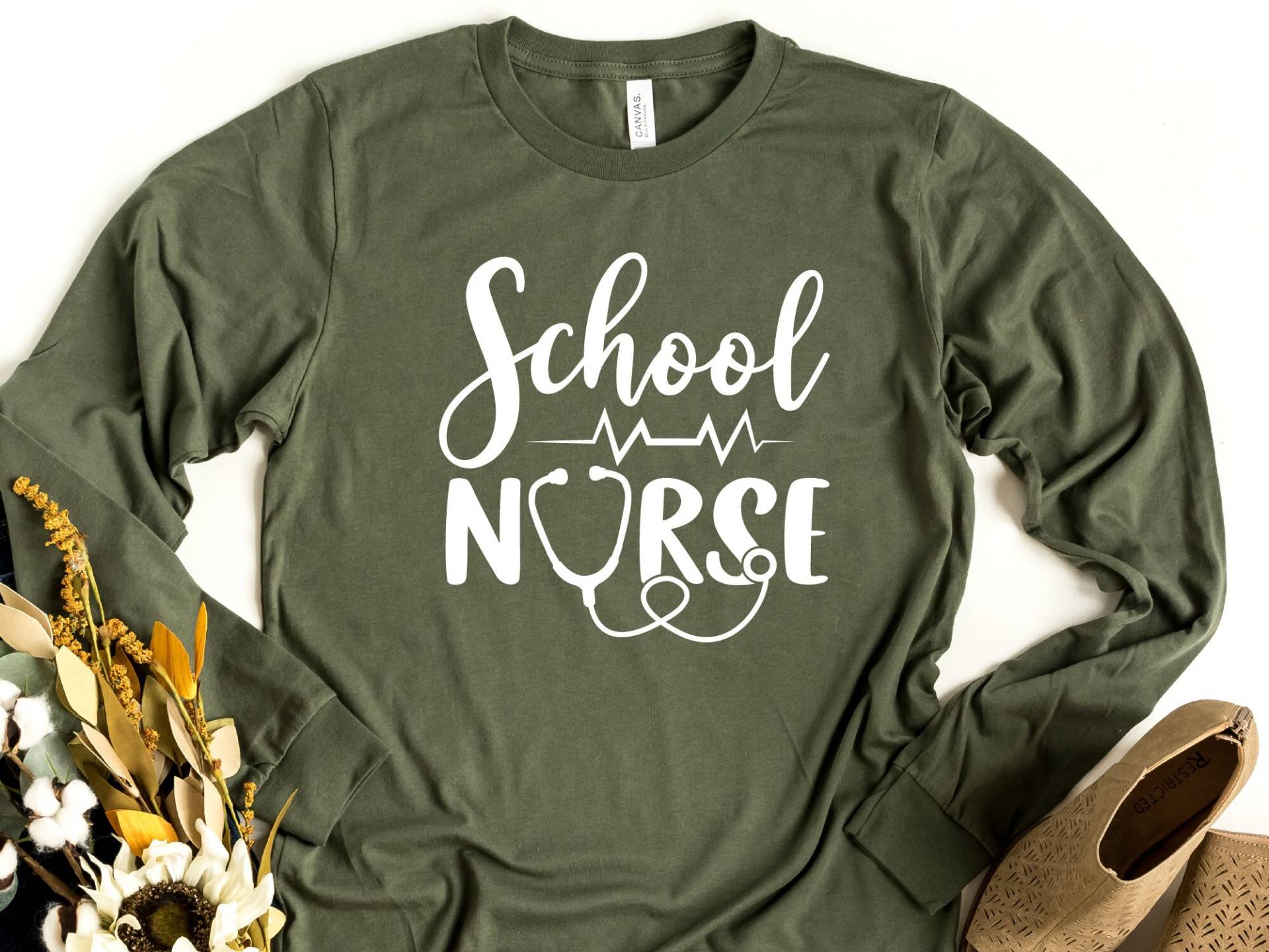 Schule Krankenschwester Langarm Shirt, Geschenk, Geschenk Für Krankenschwester, Leben Süße von craftgatedesign