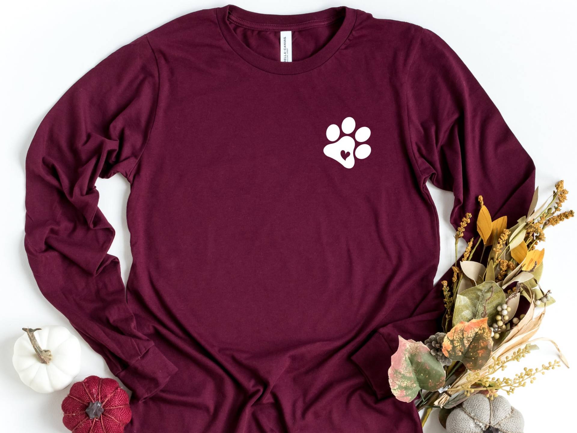 Tasche Paw Shirt, Hundeliebhaber Shirts, Tierliebhaber Geschenk Für Hundeliebhaber, Langarm T-Shirt, Geburtstagsgeschenk von craftgatedesign