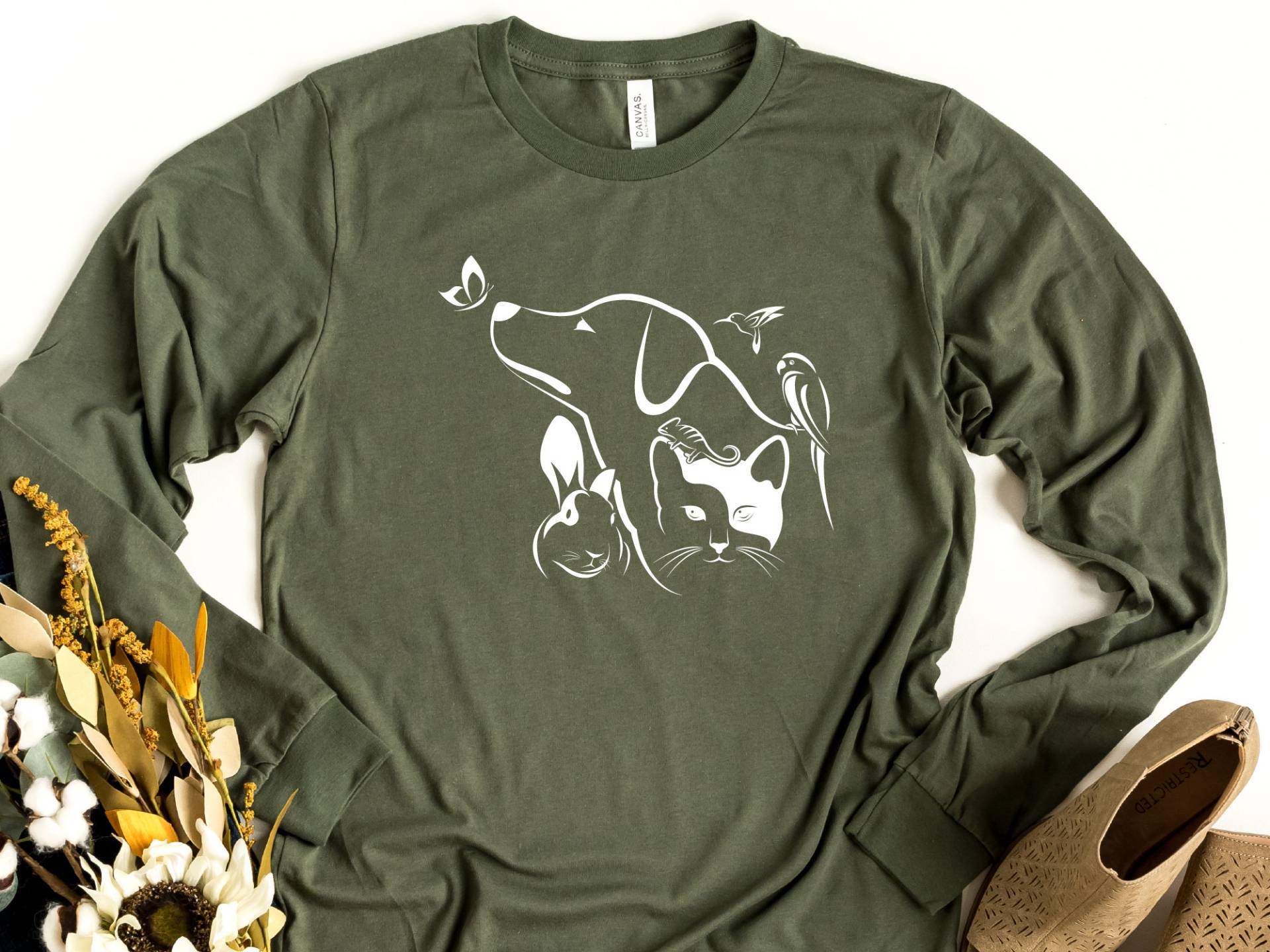 Tiere Langarm-Shirt, Bauernhof Tier Shirt, Mädchen Langarm Land Sweatshirt von craftgatedesign