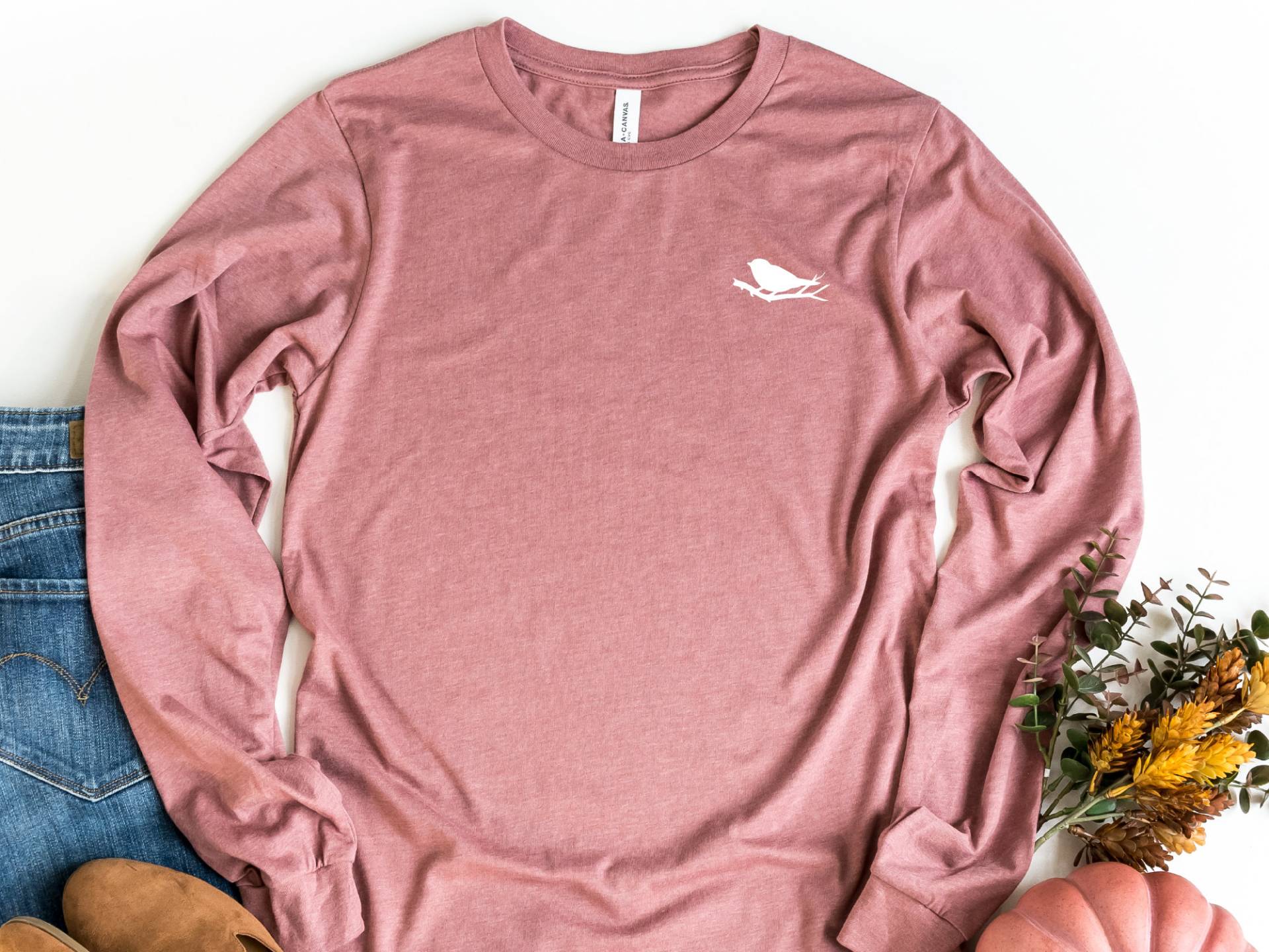 Vögel Auf Einem Zweig Langarm-T-Shirt, Vogel Sweatshirt, Vogel-Taschen-Shirt, Vogel-Liebhaber-Geschenk, Vogel-T-Shirt, Natur-Hemd von craftgatedesign