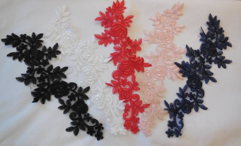 Blumenspitze Applikation Brautkleid Nähen Motiv Aufnäher | 36, 5 cm X 11 cm von craftuneed