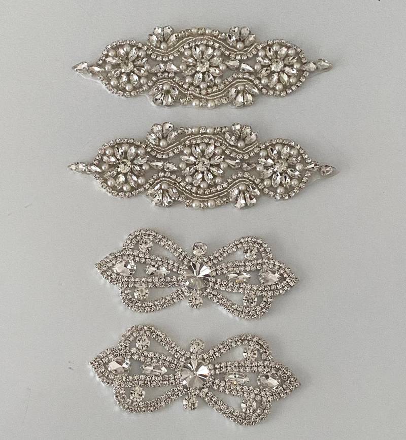 Bundle 4 Stück Silber Strass Verzierung Motiv Kristall Perlen Applikation Patch Bundle 4 Stück Silber Strass Verzierung Motiv Kristall Perlen Applikation Patch von craftuneed