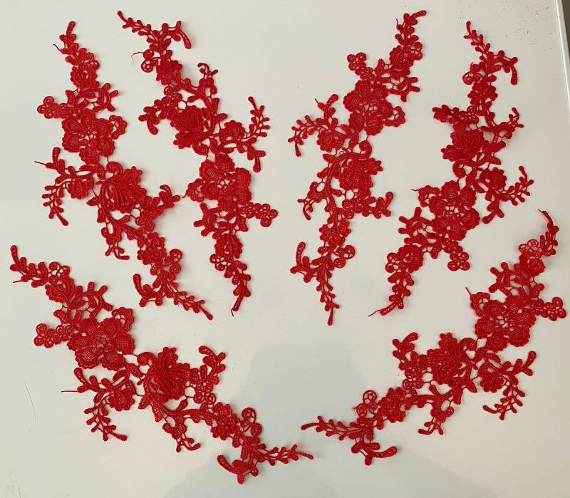 Bundle 6 Stück Rote Spitze Applikation Als Aufnäher Mit Gesticktem Blumenmotiv Bundle 6 Stück Rote Spitze Applikation Als Aufnäher Mit Gesticktem Blumenmotiv von craftuneed