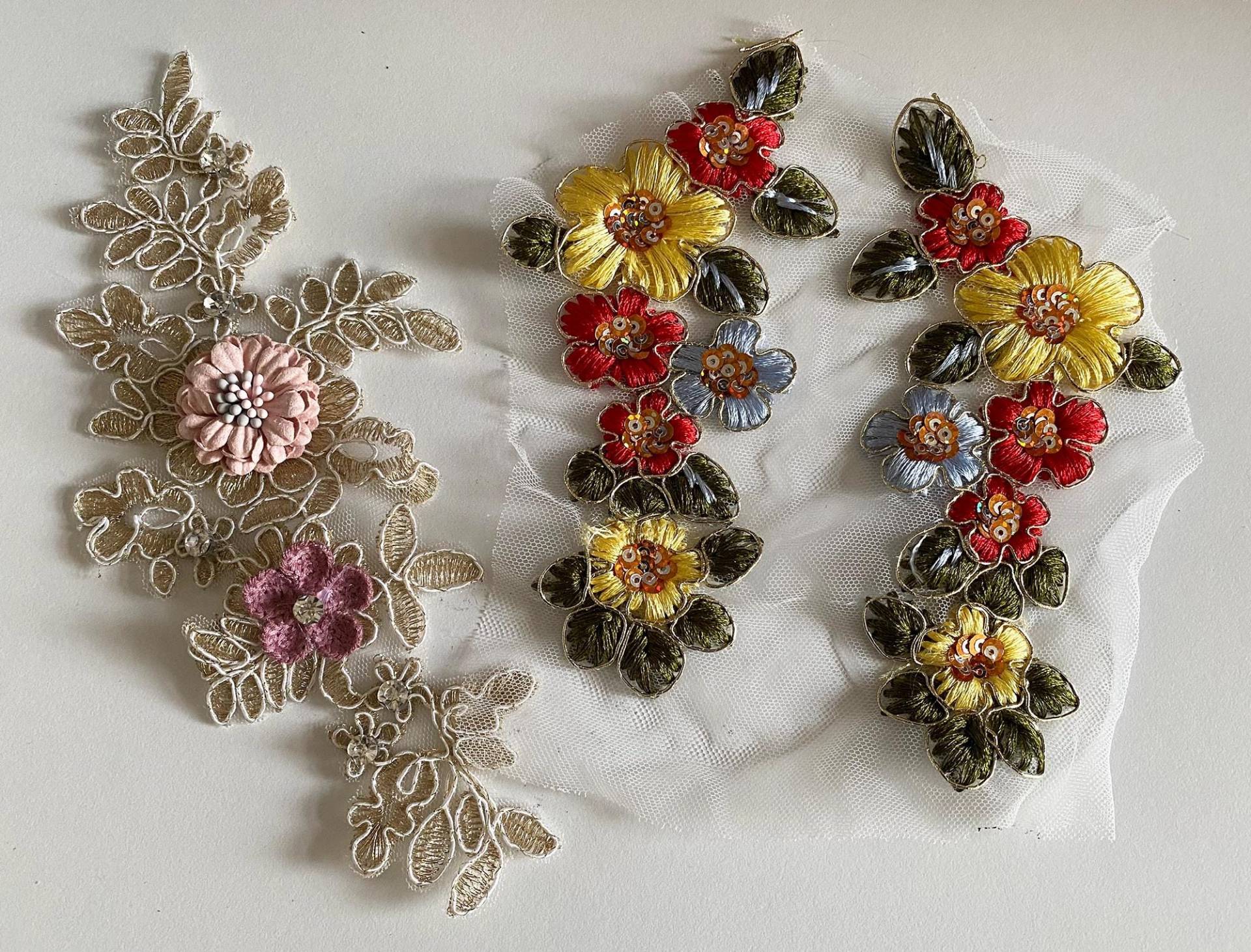 Gestickte Blumen Applikation Baumwollspitze Applikation Motiv Aufnäher - 3stk Gestickte Blumen Applikation Baumwollspitze Applikation Motiv Aufnäher - 3stk von craftuneed
