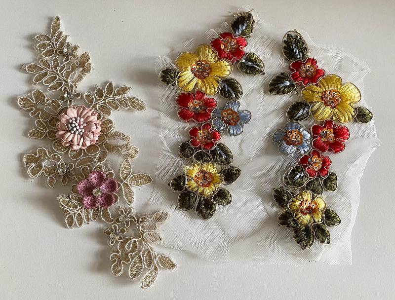 Gestickte Blumen Applikation Baumwollspitze Applikation Motiv Aufnäher - 3stk Gestickte Blumen Applikation Baumwollspitze Applikation Motiv Aufnäher - 3stk von craftuneed