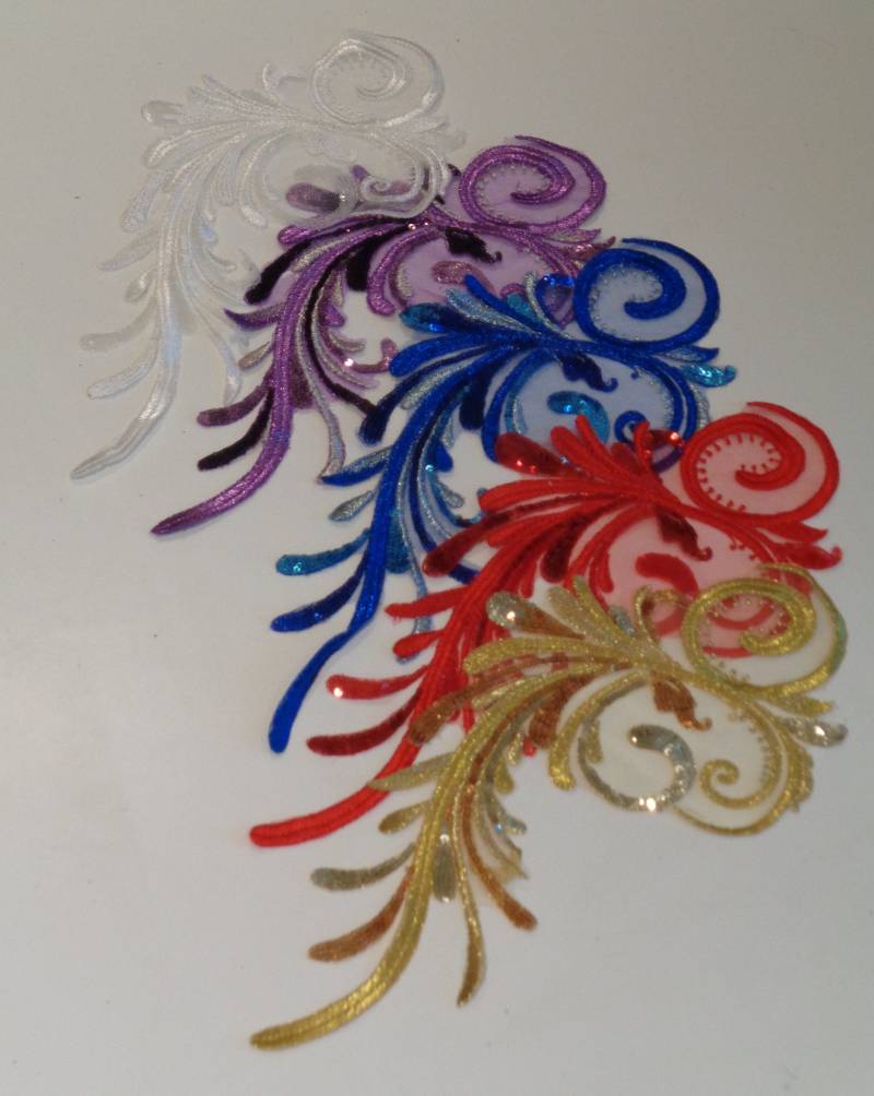 Pailletten Spitzen Applikation Florales Tüll Motiv, Aufnäher von craftuneed