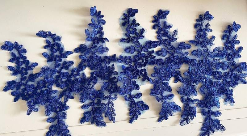 Royalblaue Florale Spitzenapplikation - Gestickter Aufnäher Mit Tüllmotiv | 7 Stück Royalblaue Florale Spitzenapplikation - Gestickter Aufnäher Mit Tüllmotiv | 7 Stück von craftuneed