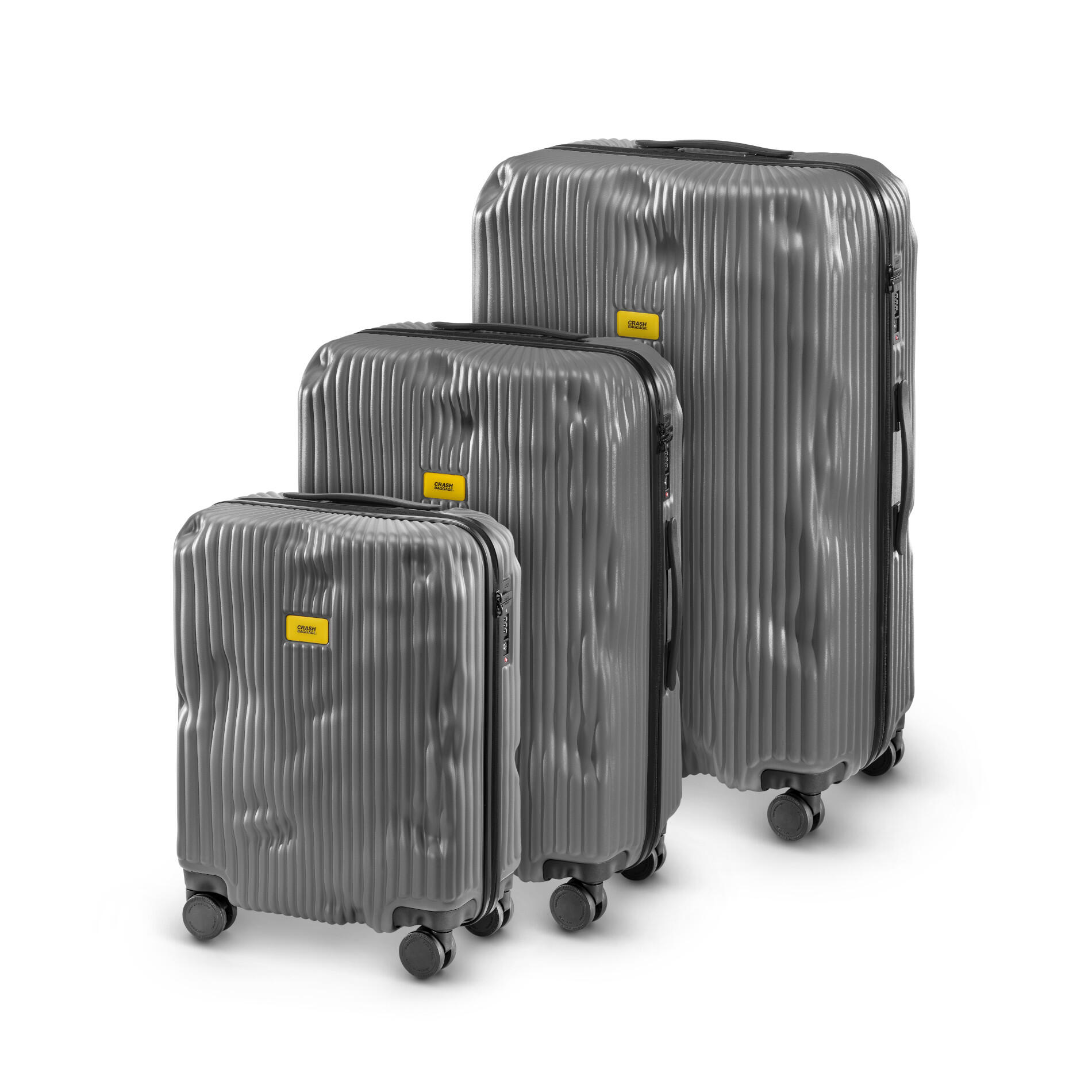 crash baggage - Crash Baggage Stripe Kofferset Gr. L/M/S - Smoke Grey Koffer24 von crash baggage