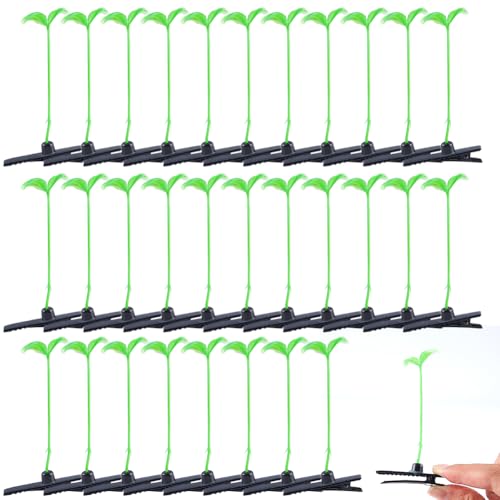 CRASPIRE 100 Stück Bohnensprossen Haarspangen Pflanze Grünes Kleines Gras Lustige Haarnadeln Haarspange Kopfbedeckung Süß Klein Für Frauen Schule Zuhause Weihnachtsfeier Gastgeschenke Massenware von craspire