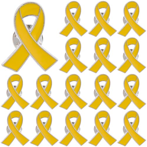 CRASPIRE Anstecknadel-Set mit gelbem Band, für Ursache, Bewusstseins-Brosche, Emaille, Metall, Unterstützungskampagnen, Prävention, Wohltätigkeitsorganisationen, öffentliche soziale Veranstaltungen von craspire