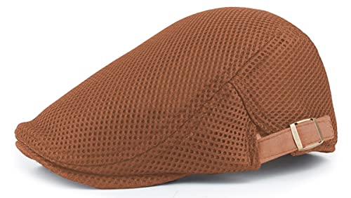 crazy bean Herren Schirmmütze Baskenmütze Barett Newsboy Cap Unisex Barette Cap Einstellbar SportmüTze FüR Sommer-braun-Einheitsgröße von crazy bean