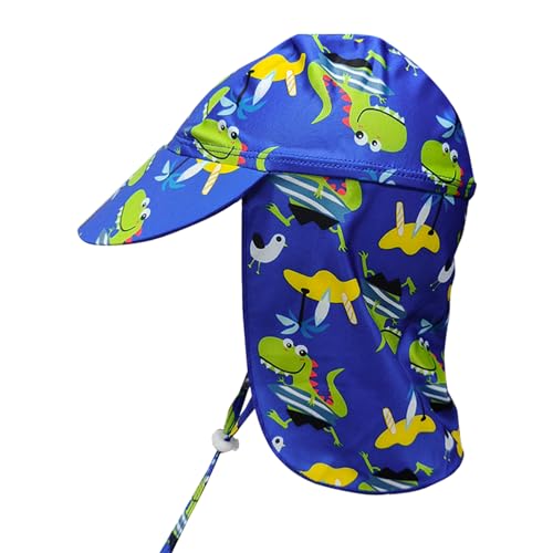 crazy bean Sonnenhut Kinder für Strand Schwimmbäder Schirmmütze mit Nackenklappe Sommermütze Fischerhut Lässig Sonnenhut für Junge Mädchen mit Verstellbarer Kinnriemen Regenhut von crazy bean