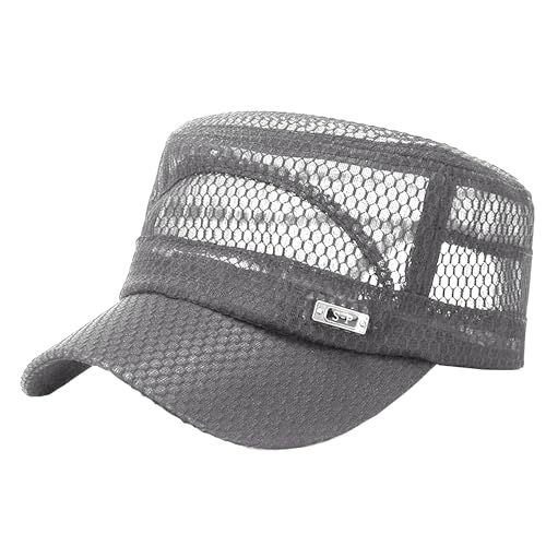 crazy bean Trucker Cap mit Netz Herren Damen Army Military Cap Einstellbar Belüftet Baseball Caps Vintage Basecap Kappe Hut Sommermütze Golf Tennis Visor Mütze,Dunkelgrau von crazy bean