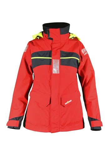 crazy4sailing Damen Segeljacke Bergen Regenjacke Funktionsjacke, Farbe:ROT/Carbon, Größe:M von crazy4sailing