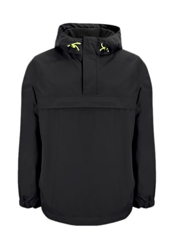 crazy4sailing Unisex Anorak Texel Smock Windbreaker Schlupfjacke Regenjacke mit Brusttasche, Farbe:black, Größe:XXL von crazy4sailing