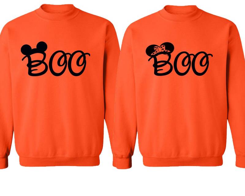 Halloween Paar Sweatshirt Boo-Mausohren Passende Pullover von crazydaisyworld