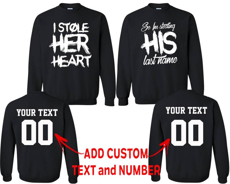 Passende Paar Sweatshirts Name & Datum Rundhälse von crazydaisyworld