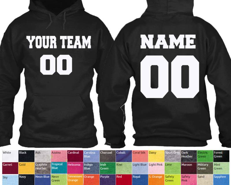 Individuelle Team Nummer Hoodie Unisex Personalisieren Name Text Benutzerdefinierte Sweatshirt Frsh von crazydaisyworld