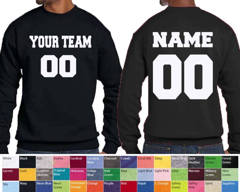 Individuelle Team Nummer Hoodie Unisex Personalisieren Name Text Benutzerdefinierte Sweatshirt Frsh von crazydaisyworld
