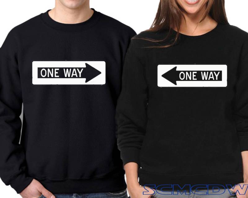 Passendes Paar-Set Mit Rundhalsausschnitt One Way Valentine's Sweatshirts von crazydaisyworld