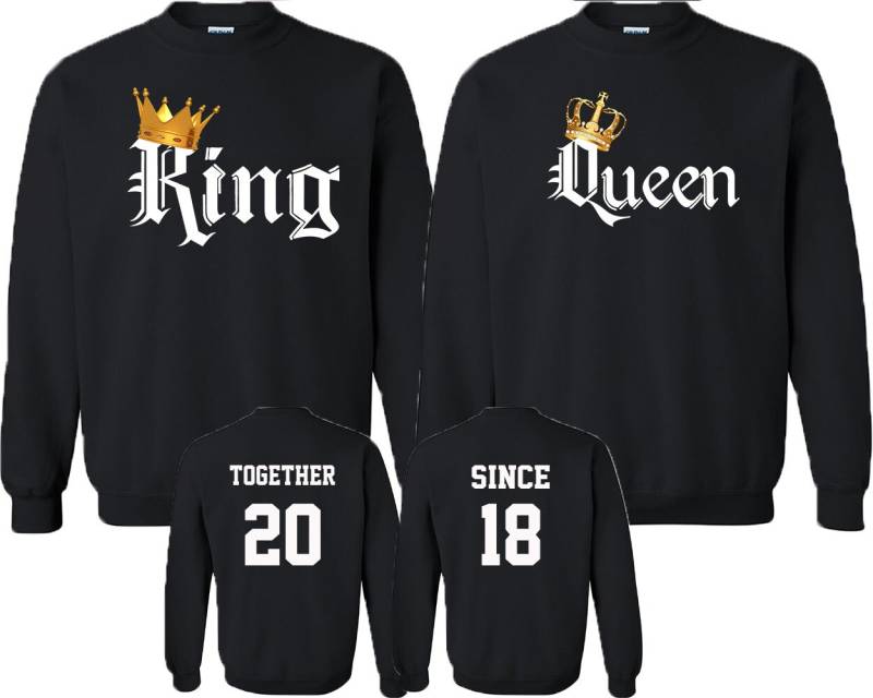 King Queen Passende Paar Sweatshirts Jubiläum Datum Rundhalsausschnitt von crazydaisyworld