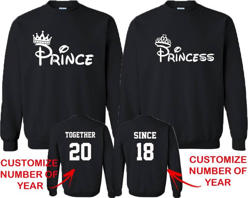 "Passendes Paar "Prinz Prinzessin" Und "Custom Date" Sweatshirts." von crazydaisyworld