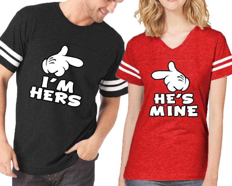 Passende Paar-Jersey-Shirts Ich Gehöre Ihr, Er Gehört Mir - Liebes-T-Shirts von crazydaisyworld