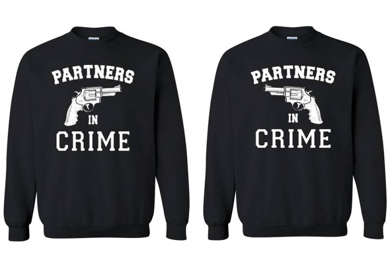 Partners in Crime Sweatshirt Set - Passendes Paar Rundhalsausschnitt von crazydaisyworld
