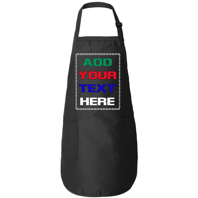 Personalisierte Baumwolltwill-Schürze Benutzerdefinierte Text Kochschürze Mit Taschen von crazydaisyworld