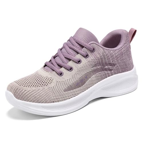 Damen-Laufschuhe, Netzstoff, weich, atmungsaktiv, bequem, leicht, dämpfend, violett, 35.5 EU von crazynekos