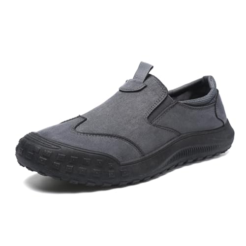 Herren rutschfeste wasserdichte Outdoor-Wanderschuhe Slip-on Bequeme Arbeitsschuhe Herren Freizeitschuhe, grau, 39 1/3 EU von crazynekos