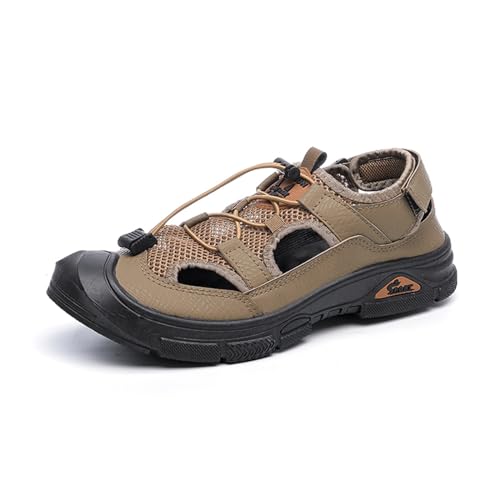 crazynekos Herren-Sandalen, Outdoor-Wandersandalen, geschlossene Zehen, athletische Sandalen für Herren, braun, 39 1/3 EU von crazynekos